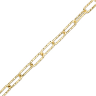 ​​​​​​​​​​​​​​Made in Italy Diamond-Cut Woven Link Chain Bracelet in 10K Hollow Gold- 7.5"
