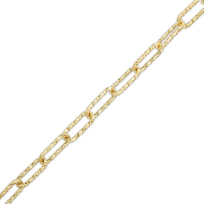 ​​​​​​​​​​​​​​Made in Italy Diamond-Cut Woven Link Chain Bracelet in 10K Hollow Gold- 7.5"