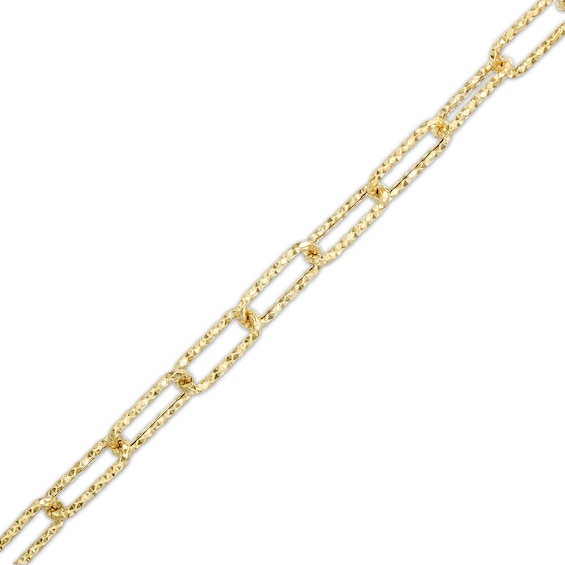 Made in Italy Diamond-Cut Woven Link Chain Bracelet in 10K Hollow Gold- 7.5"