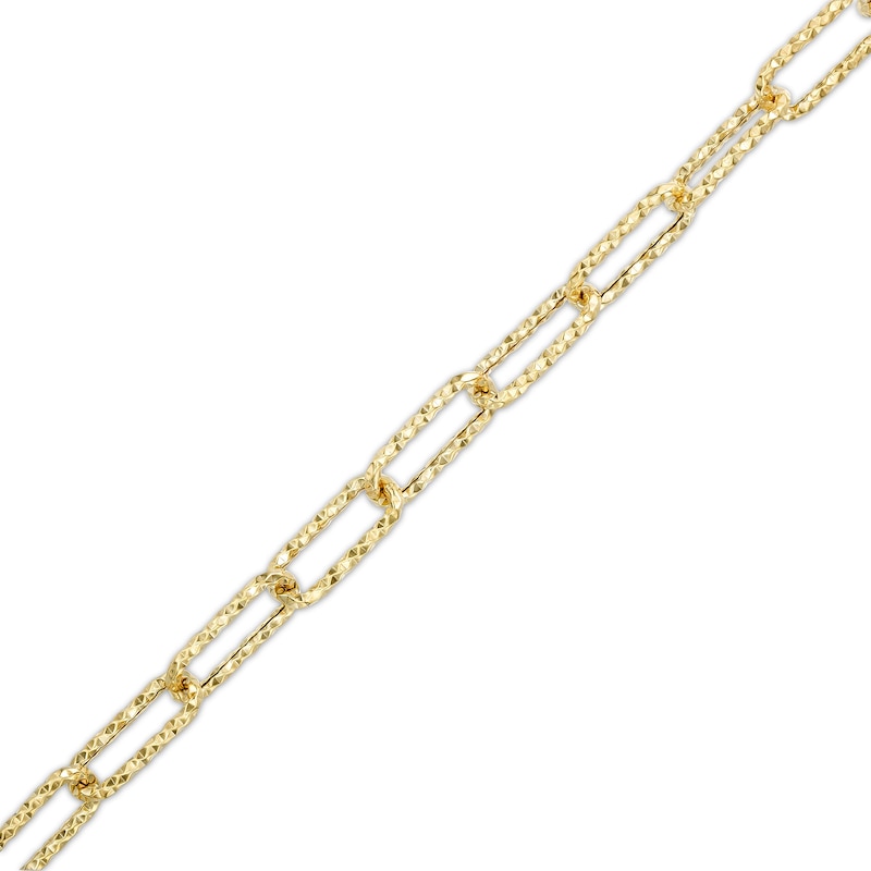 Made in Italy Diamond-Cut Woven Link Chain Bracelet in 10K Hollow Gold- 7.5"