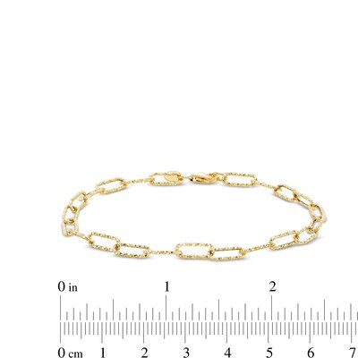 ​​​​​​​​​​​​​​Made in Italy Diamond-Cut Woven Link Chain Bracelet in 10K Hollow Gold- 7.5"
