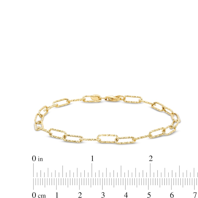 Main Image 2 of ​​​​​​​​​​​​​​Made in Italy Diamond-Cut Woven Link Chain Bracelet in 10K Hollow Gold- 7.5"