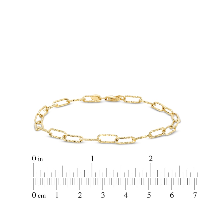 ​​​​​​​​​​​​​​Made in Italy Diamond-Cut Woven Link Chain Bracelet in 10K Hollow Gold- 7.5"