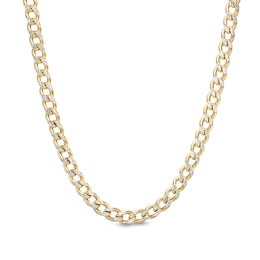 ​​​​​​​Made in Italy Diamond-Cut Cuban Chain Necklace in 10K Hollow Gold- 16&quot;
