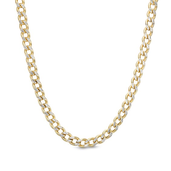 ​​​​​​​Made in Italy Diamond-Cut Cuban Chain Necklace in 10K Hollow Gold- 16"