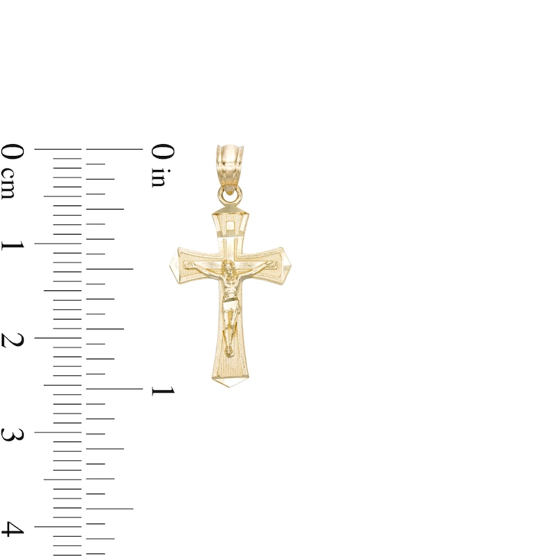 Small Bold Crucifix Necklace Charm in 10K Gold