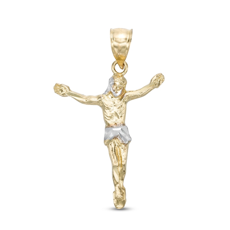 Main Image 1 of Jesus Open Arms Two-Tone Necklace Charm in 10K Gold