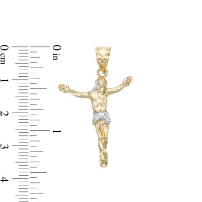 Jesus Open Arms Two-Tone Necklace Charm in 10K Gold