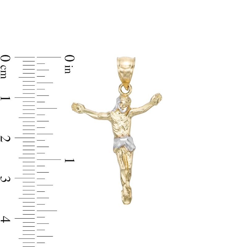 Jesus Open Arms Two-Tone Necklace Charm in 10K Gold