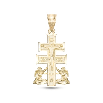 Caravaca Cross Necklace Charm in 10K Gold