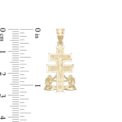 Caravaca Cross Necklace Charm in 10K Gold