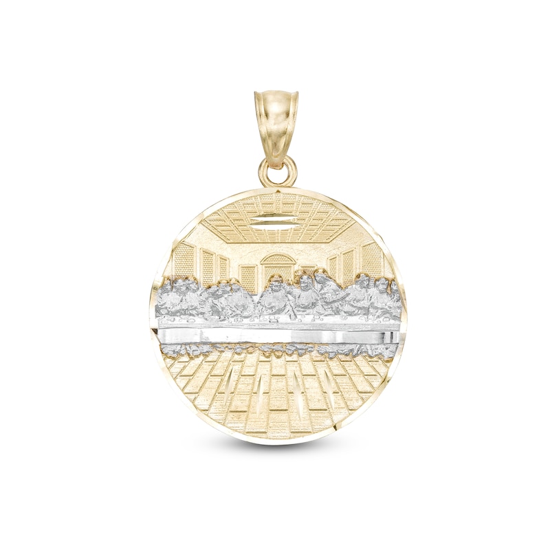 The Last Supper Medallion Two-Tone Necklace Charm in 10K Gold