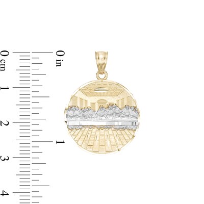 The Last Supper Medallion Two-Tone Necklace Charm in 10K Gold