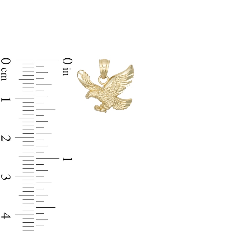 Small Flying Eagle Necklace Charm in 10K Gold