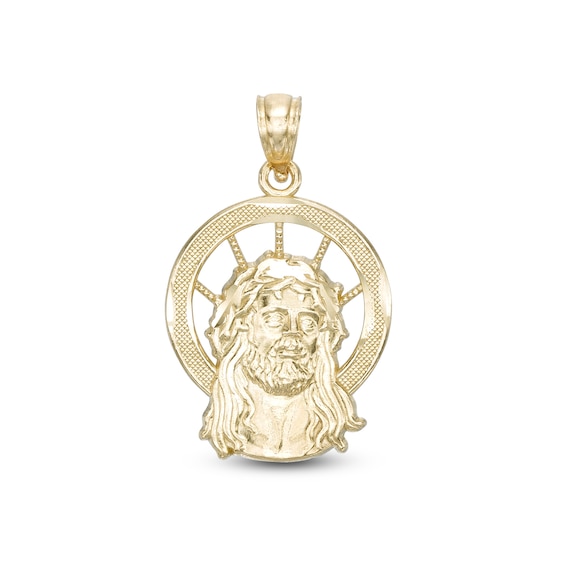 Jesus Head Holy Necklace Charm in 10K Gold