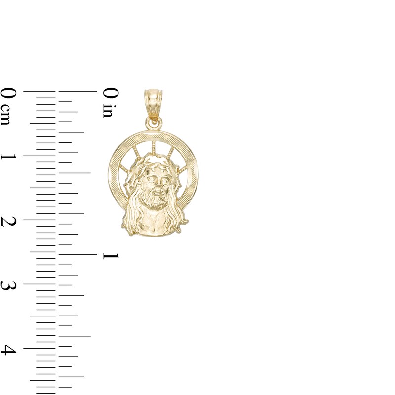 Main Image 2 of Jesus Head Holy Necklace Charm in 10K Gold