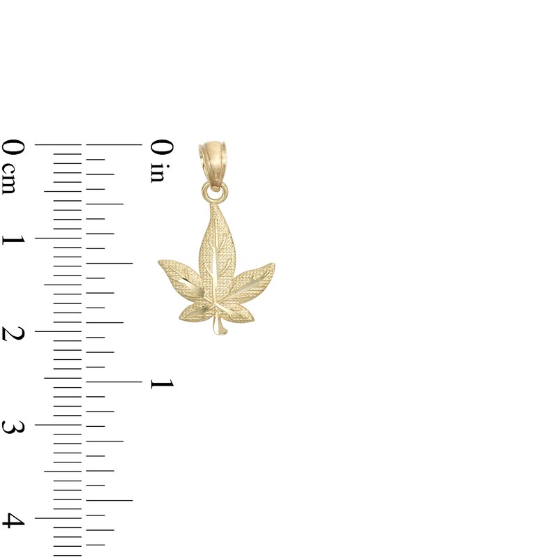 Main Image 2 of Small Herbal Leaf Necklace Charm in 10K Gold