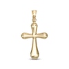 Thumbnail Image 0 of Puffed Ends Cross Necklace Charm in 10K Hollow Gold