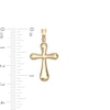 Puffed Ends Cross Necklace Charm in 10K Hollow Gold