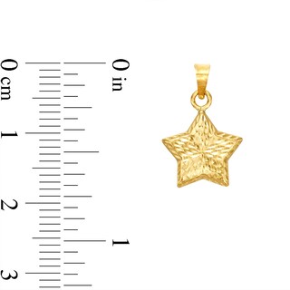 Diamond-Cut Disco Puff Star Charm in 10K Hollow Gold