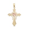 Thumbnail Image 0 of Polished Heart Cross Two-Tone Necklace Charm in 10K Gold