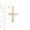 Thumbnail Image 1 of Polished Heart Cross Two-Tone Necklace Charm in 10K Gold