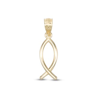 Christian Fish Necklace Charm in 10K Gold