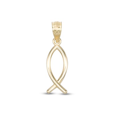 Christian Fish Necklace Charm in 10K Gold
