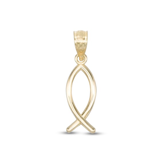 Christian Fish Necklace Charm in 10K Gold