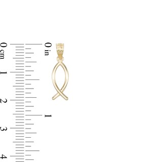 Christian Fish Necklace Charm in 10K Gold