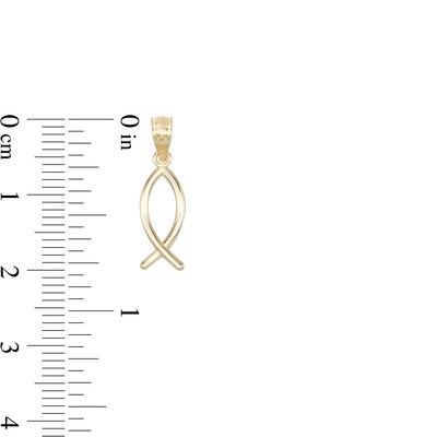Christian Fish Necklace Charm in 10K Gold