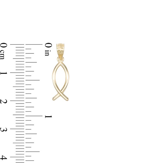 Christian Fish Necklace Charm in 10K Gold