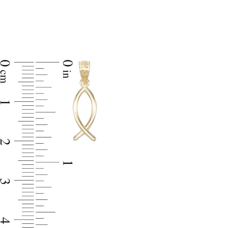 Main Image 2 of Christian Fish Necklace Charm in 10K Gold