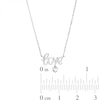 Thumbnail Image 2 of Sterling Silver Small Cursive Love with Heart Dangle Pendant - 16" + 2"