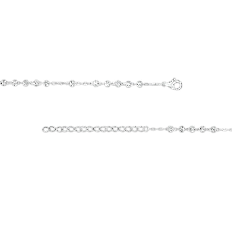 Main Image 2 of Diamond-Cut Beaded Lace Crucifix Rosary in Sterling Silver