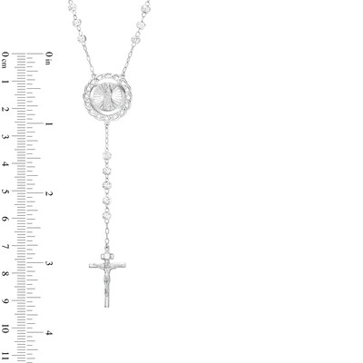Diamond-Cut Beaded Lace Crucifix Rosary in Sterling Silver