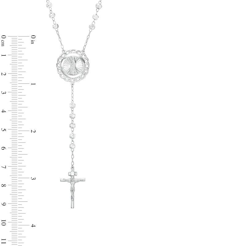 Main Image 3 of Diamond-Cut Beaded Lace Crucifix Rosary in Sterling Silver