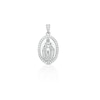 Thumbnail Image 0 of Cubic Zirconia Oval Frame Our Lady of Guadalupe Necklace Charm in Sterling Silver