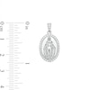 Thumbnail Image 1 of Cubic Zirconia Oval Frame Our Lady of Guadalupe Necklace Charm in Sterling Silver