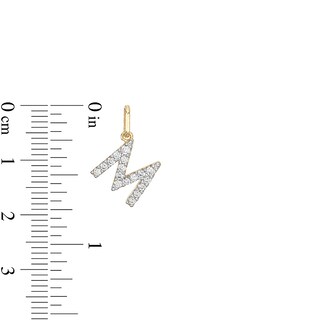 Cubic Zirconia Small Pavé Initial Necklace Charm in 10K Gold