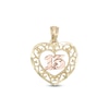 Thumbnail Image 0 of Quince Filigree Heart Two-Tone Necklace Charm in 10K Gold