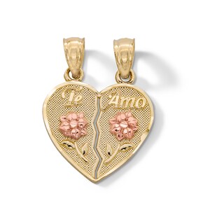 Rose Charm in 10K Two-Tone Gold