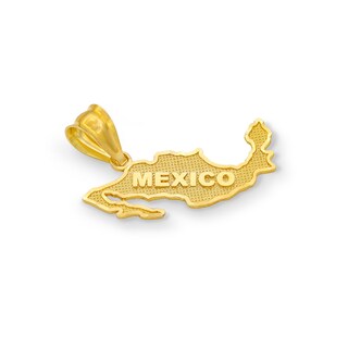Mexico Outline Necklace Charm in 10K Gold