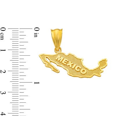 Mexico Outline Necklace Charm in 10K Gold