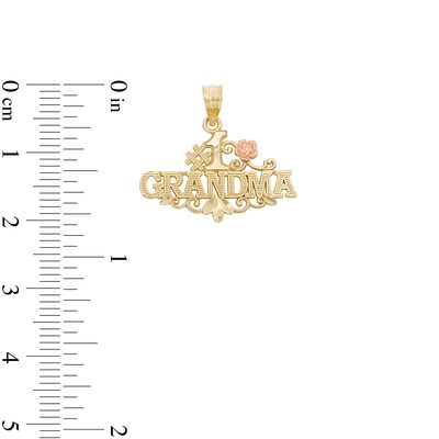 #1 Grandma Two-Tone Necklace Charm in 10K Gold