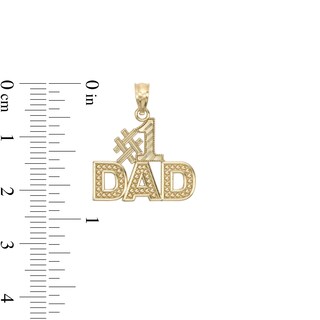 Diamond-Cut #1 Dad Charm in 10K Gold