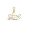 Thumbnail Image 0 of Diamond-Cut Love Script Two-Tone Necklace Charm in 10K Gold