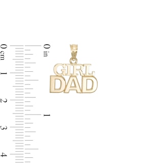 Girl Dad Block Necklace Charm in 10K Gold