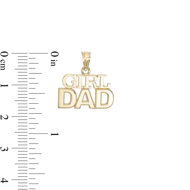 Girl Dad Block Necklace Charm in 10K Gold