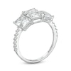 Thumbnail Image 1 of Cubic Zirconia Tri-Baguette Cut Bridal Ring Set in Solid Sterling Silver - Size 7